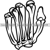 Hand Design Element Skull Skeleton Finger Gesture Position Hold Holding Grab Object Cartoon Character Mascot Creation Create Art Artwork Creator Business Company Logo Clipart SVG