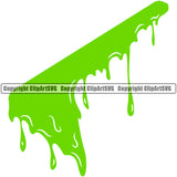 Green Slime Design Element Goo Toxic Slimy Wet Liquid Splash Splashing Drip Dripping Melt Melting Drop Dropping Vector Clipart SVG