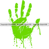 Handprint Slime Design Element Wet Splash Splashing Spilling Drip Dripping Melt Melting Drop Dropping Vector Clipart SVG