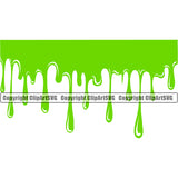 Slime Drop Dropping Green Color Design Element Drip Dripping Goo Toxic Slimy Wet Liquid Splash Splashing Splatter Vector Clipart SVG