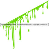 Slime Cut Slice Green Color Design Element Goo Toxic Slimy Wet Liquid Splash Splashing Dripping Melt Melting Drop Dropping Clipart SVG