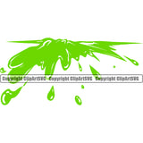 Slime Puddle Design Element Green Color Drip Dripping Melt Melting Drop Dropping Goo Toxic Slimy Wet Liquid Splash Splashing Vector Clipart SVG