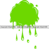 Green Slime Design Element Goo Toxic Slimy Wet Liquid Splash Splashing Drip Dripping Melt Melting Drop Dropping Clipart SVG