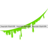 Green Slime Cut Slice Design Element Goo Toxic Slimy Wet Liquid Splash Splashing Melting Drop Dropping Drip Dripping Clipart SVG