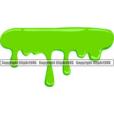 Slime Design Element Drop Dropping Drip Dripping Green Color Goo Toxic Slimy Wet Liquid Splash Splashing Vector Clipart SVG