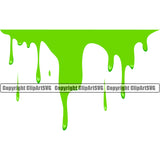 Slime Green Color Design Element Goo Toxic Slimy Wet Liquid Splash Splashing Splatter Spill Spilling Drip Dripping Vector Clipart SVG
