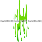 Slime Drip Green Color Design Element Splatter Spill Spilling Liquid Splash Splashing Melting Drop Dropping Vector Clipart SVG