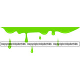 Slime Green Color Design Element Splatter Spill Spilling Drip Dripping Melt Melting Drop Dropping Vector Slimy Wet Liquid Splash Splashing Clipart SVG