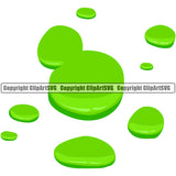 Slime Drip Green Color Design Element Slimy Wet Liquid Splash Splashing Spill Spilling Drip Dripping Melt Melting Drop Dropping Vector Clipart SVG