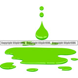 Green Slime Design Element Drop Dropping Drip Dripping Goo Toxic Slimy Wet Liquid Splash Splatter Spill Spilling Vector Clipart SVG