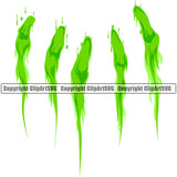 Handprint Green Slime Design Element Spill Spilling Drip Dripping Melt Melting Drop Dropping Goo Toxic Slimy Clipart SVG
