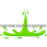 Slime Splash Green Color Design Element Goo Toxic Slimy Wet Liquid Splash Splashing Drop Dropping Vector Clipart SVG