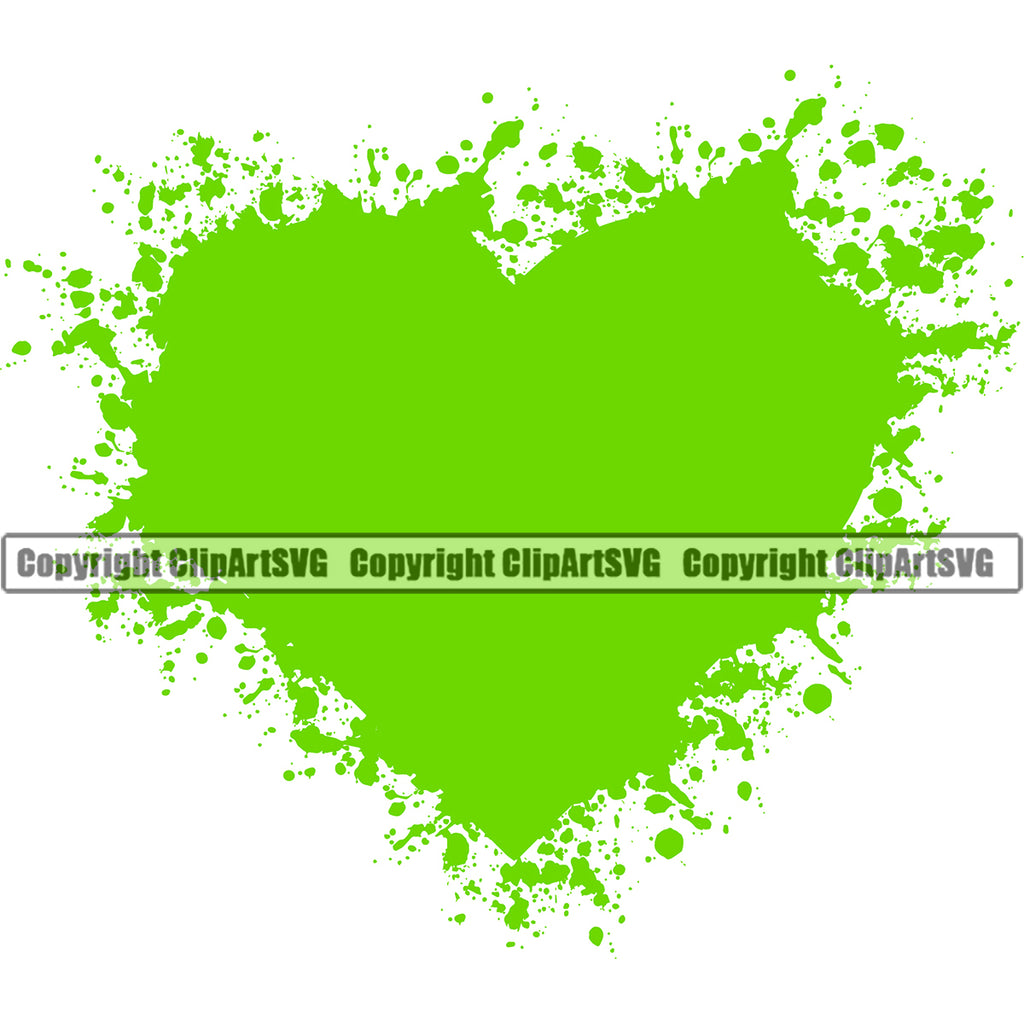 Green Slime Design Element Heart Splatter Spill Spilling Drip Dripping Melt Melting Drop Dropping  Liquid Splash Goo Clipart SVG