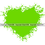 Green Slime Design Element Heart Splatter Spill Spilling Drip Dripping Melt Melting Drop Dropping  Liquid Splash Goo Clipart SVG