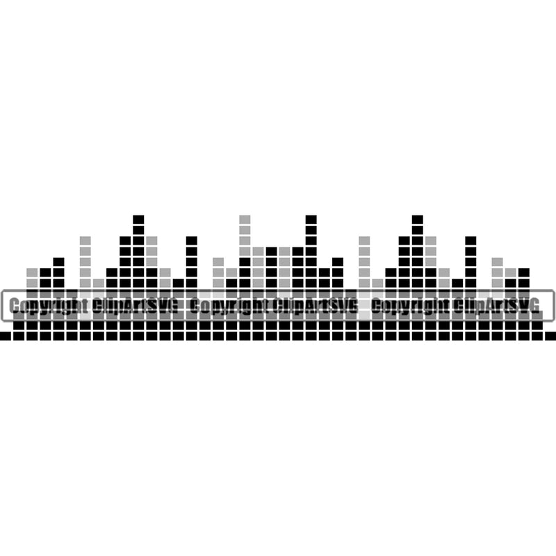 Sound Wave Digital Equalizer Music Audio Voice Pulse Vector Design Element White Background Waveform Volume Song Wave Line Frequency Signal Electronic Pattern Level Beat Logo Clipart SVG