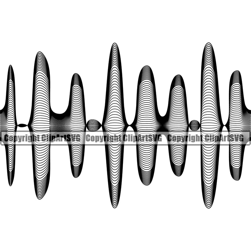 Sound Wave White Background Vector Design Element Digital Equalizer Music Audio Voice Pulse Waveform Volume Song Wave Line Frequency Signal Electronic Pattern Level Beat Logo Clipart SVG