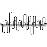 Sound Wave Design Element Digital Equalizer Music Audio White Background Voice Pulse Waveform Volume Song Wave Line Frequency Signal Electronic Pattern Level Beat Logo Clipart SVG