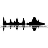 Sound Wave Design Element Black Color Digital Equalizer Music Audio Voice Pulse Waveform Volume Song Wave Line Frequency Signal Electronic Pattern Level Beat Logo Clipart SVG