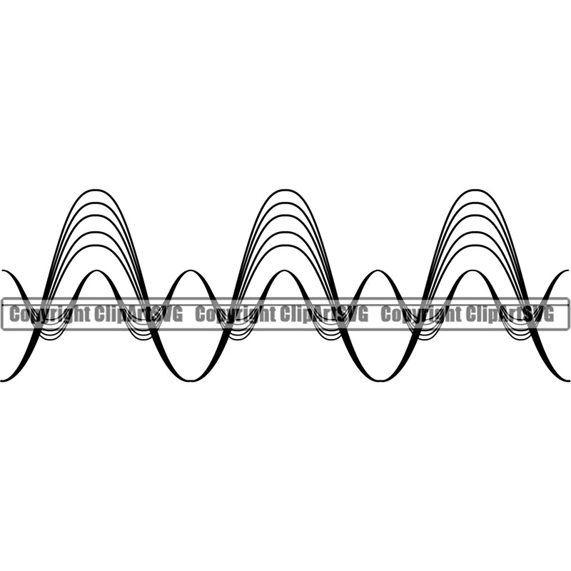 Sound Wave White Background Vector Design Element Digital Equalizer Music Audio Voice Pulse Waveform Volume Song Wave Line Frequency Signal Electronic Pattern Level Beat Logo Clipart SVG