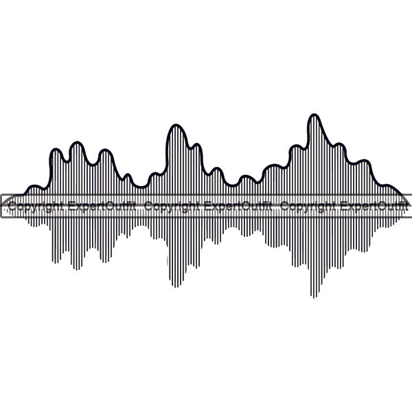 Sound Wave Digital Equalizer White Background Music Audio Voice Pulse Waveform Volume Song Wave Line Frequency Signal Electronic Pattern Level Beat Logo Clipart SVG