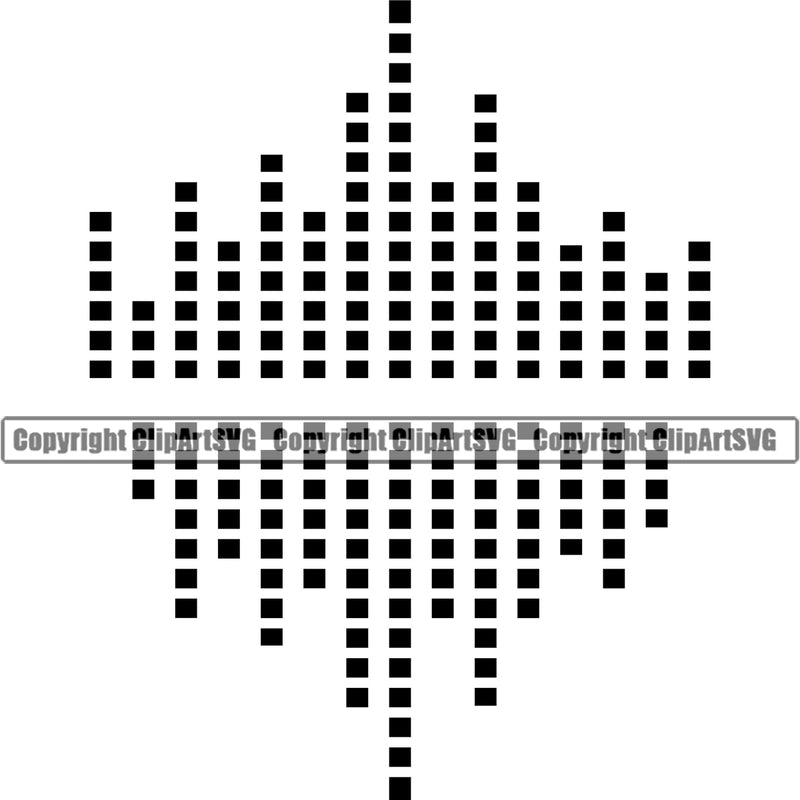 Sound Wave Digital Equalizer Vector Design Element White Background Music Audio Voice Pulse Waveform Volume Song Wave Line Frequency Signal Electronic Pattern Level Beat Logo Clipart SVG