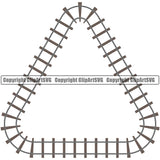 Train Track Locomotive Color Triangle Line Design Element Border Outline White Railroad Railway Background Subway Platform Logo Clipart SVG