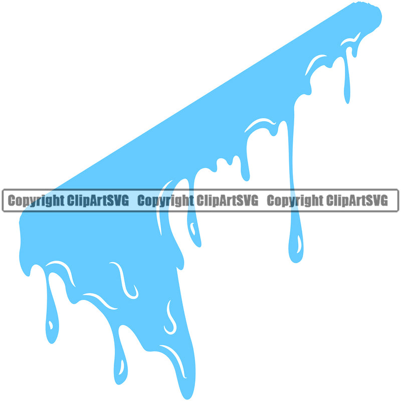 Water Cut Slice Design Element H20 Clean Clear Wet Liquid Splash Splashing Splatter Drip Dripping Melt Melting Drop Dropping Vector Clipart SVG