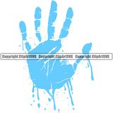 Handprint Water Design Element H20 Clean Clear Wet Liquid Splash Splashing Splatter Spill  Melt Melting Drop Dropping Vector Clipart SVG