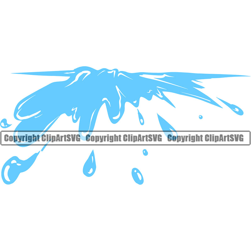 Water Puddle Design Element H20 Clean Clear Wet Liquid Splash Splashing Drip Dripping Melt Melting Drop Dropping Vector Clipart SVG