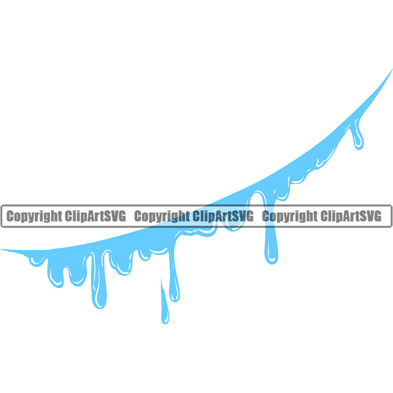 Water Cut Slice Design Element H20 Clean Clear Wet Liquid Splash Splashing Drip Dripping Melt Melting Drop Dropping Vector Clipart SVG