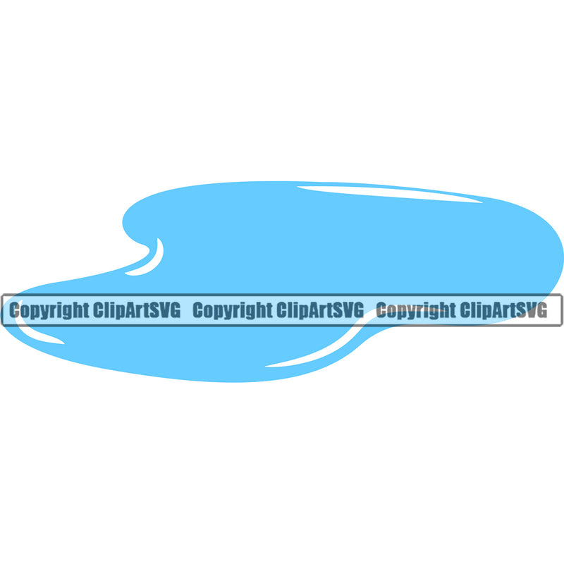 Water Puddle Design Element H20 Clean Wet Liquid Splash Splatter Spill Clear Splashing Spilling Drip Dripping Melt Melting Drop Dropping Vector Clipart SVG