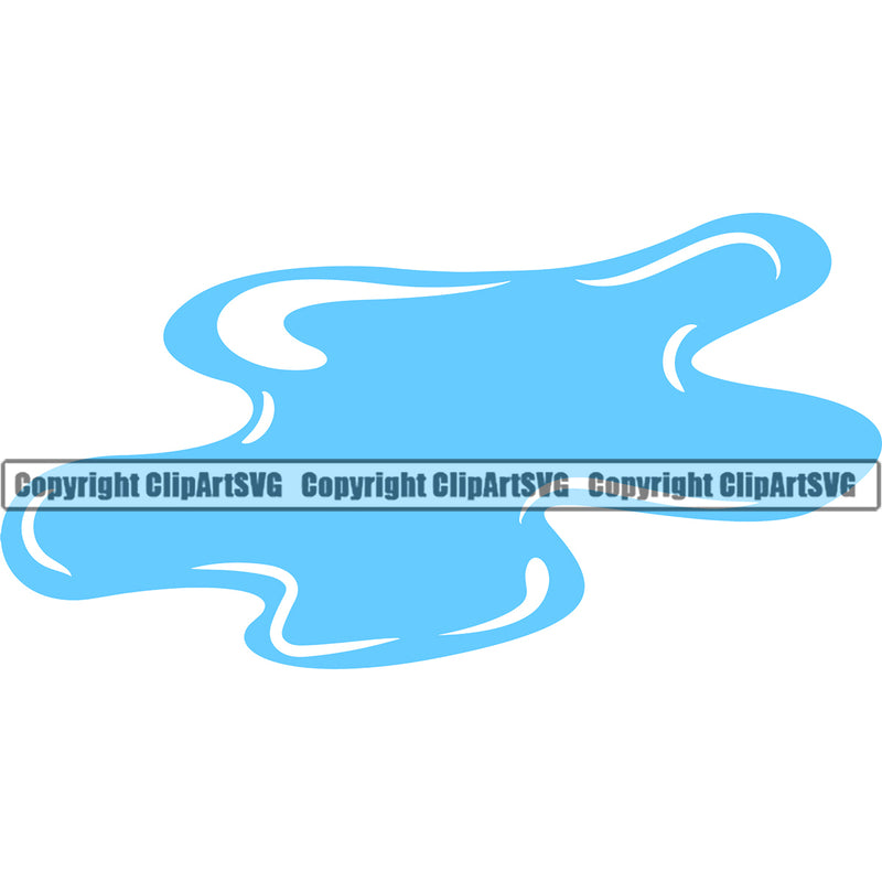 Water Puddle Design Element H20 Clean Clear Wet Liquid Splash Splashing Spilling Drip Dripping Melt Melting Drop Dropping Vector Clipart SVG