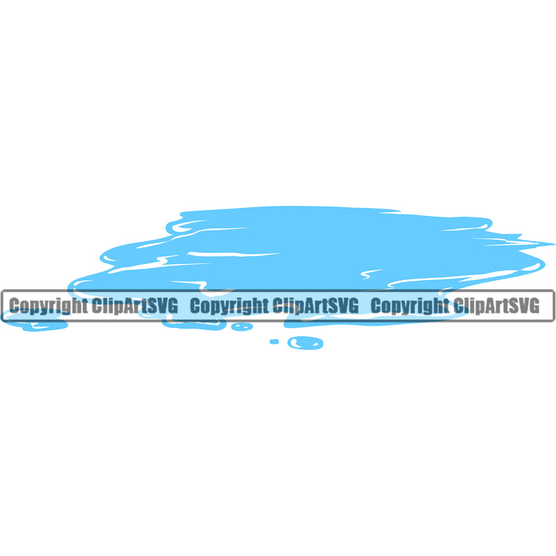Water Design Element H20 Clear Wet Liquid Splash Splatter Spill Splashing Clean Puddle Spilling Drip Dripping Melt Melting Drop Vector Clipart SVG