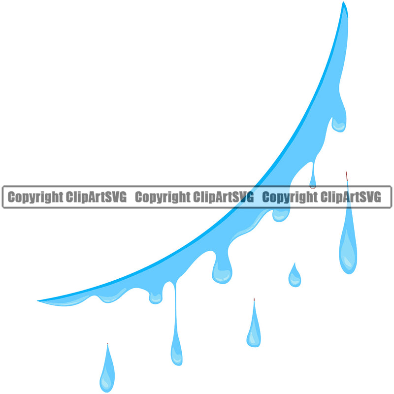 Water Cut Slice Design Element H20 Clean Clear Wet Liquid Spilling Drip Dripping Melt Melting Drop Dropping Splashing Splatter Spill Vector Clipart SVG