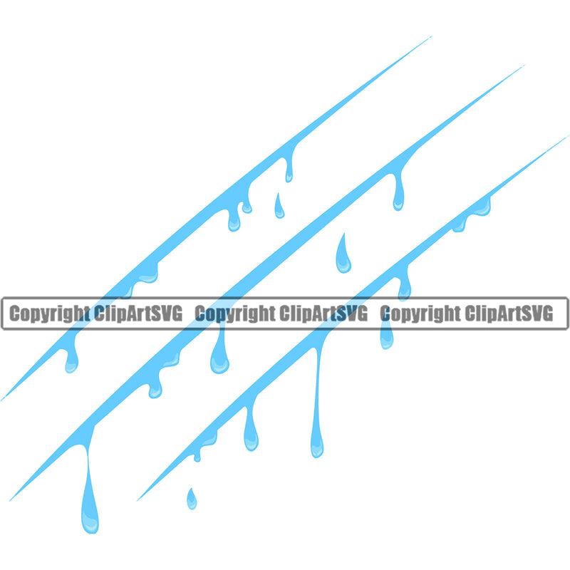 Water Cut Slice Design Element H20 Clean Clear Wet Liquid Splashing Splatter Spill Drip Dripping Melt Melting Drop Dropping Vector Clipart SVG
