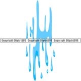 Water Drip Dripping Design Element H20 Clean Clear Wet Liquid Splash Splashing Splatter Melt Melting Drop Dropping Vector Clipart SVG