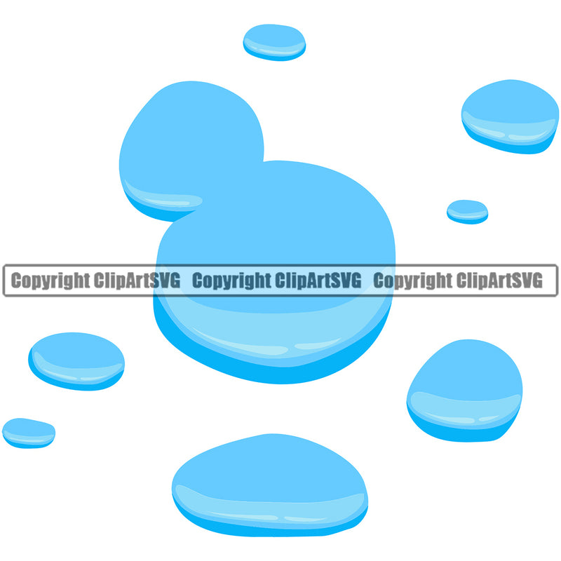 Water Drip Dripping Design Element H20 Clean Clear Wet Liquid Splash Splashing Splatter Spill Drop Dropping Melt Melting Vector Clipart SVG