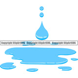 Water Drip Dripping Design Element H20 Clean Clear Wet Liquid Splash Splashing Splatter Spill Melting Drop Dropping Vector Clipart SVG