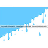 Water Drip Liquid Design Element Dripping H20 Clean Clear Drop Dropping Splash Splashing Splatter Spill Vector Clipart SVG