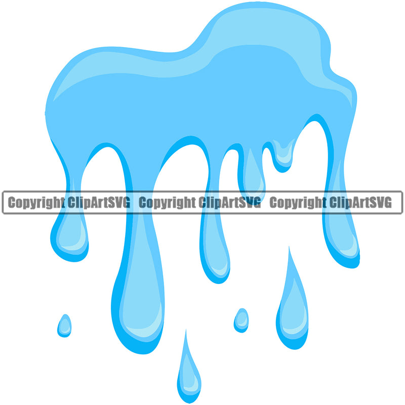 Water Drip Dripping Drop Dropping Design Element H20 Clean Clear Wet Liquid Melt Melting Splash Splashing Splatter Spill Clipart SVG