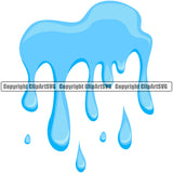 Water Drip Dripping Drop Dropping Design Element H20 Clean Clear Wet Liquid Melt Melting Splash Splashing Splatter Spill Clipart SVG