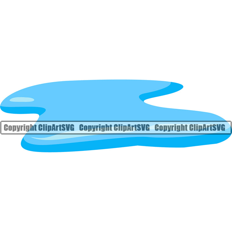 Water Puddle Design Element H20 Clean Clear Wet Liquid Splash Splatter Spill Dripping Melt Melting Drop Dropping Vector Clipart SVG