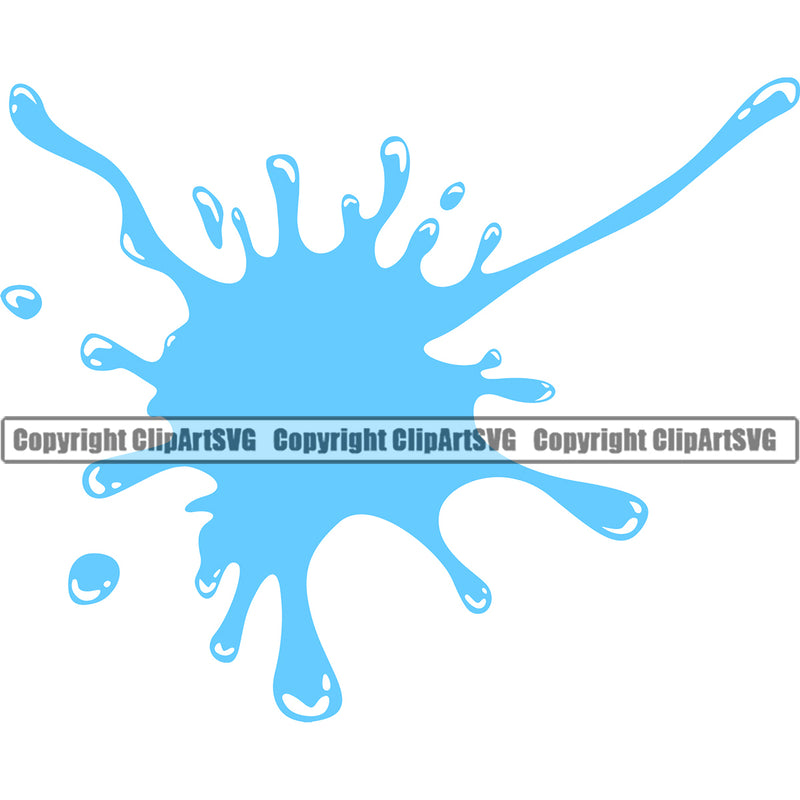 Water Splash Design Element H20 Clean Clear Wet Liquid Splashing Splatter Spill Spilling Melt Melting Drop Dropping Vector Clipart SVG