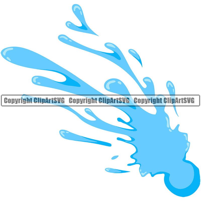 Water Splash Design Element H20 Clean Clear Wet Liquid Splashing Splatter Spill Dripping Melt Melting Drop Dropping Vector Clipart SVG