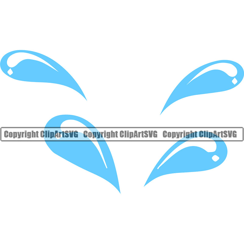 Water Splash Design Element Color Drop DroppingH20 Clean Clear Wet Liquid Splash Splashing Splatter Spill Melting Spilling Clipart SVG