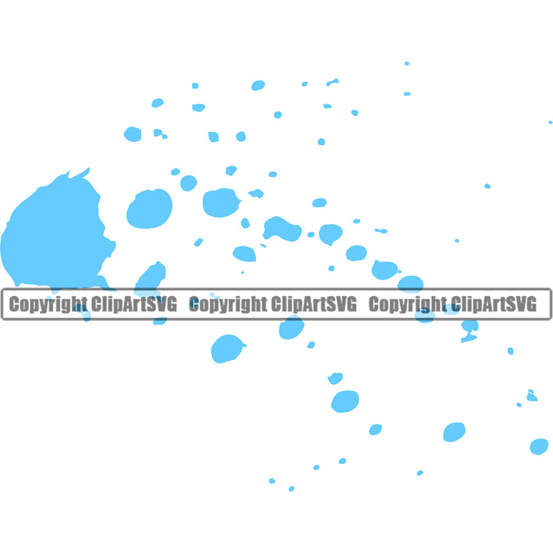 Water Splatter Design Element H20 Clean Clear Wet Liquid Splash Splashing Spill Dripping Melt Melting Drop Dropping Vector Clipart SVG