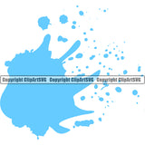 Water Splatter Design Element H20 Clean Clear Wet Liquid Splash Splashing Drip Dripping Melt Melting Drop Dropping Vector Clipart SVG