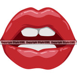 Lips Woman Female Girl Lady Design Element Face White Teeth Mouth Position Head Cartoon Character Mascot Creation Create Art Artwork Creator Business Company Logo Clipart SVG