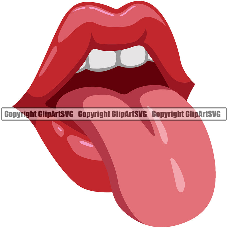 Lips Design Element Face Sexy Mouth Position Woman Female Girl Lady Head Cartoon Character Mascot Creation Create Art Artwork Creator Business Company Logo Clipart SVG