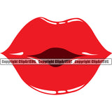 Lips Red Color Kiss Design Element Face Sexy Mouth Position Woman Female Girl Lady Cartoon Character Mascot Creation Create Art Artwork Creator Business Company Logo Clipart SVG